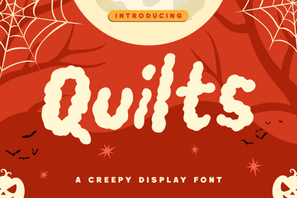 Quilts: The Melting Display Font for Spooky Designs
