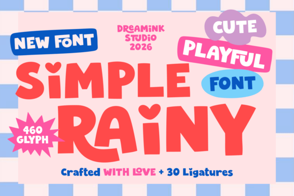 Simple Rainy: A Whimsical Display Font for Joyful Design